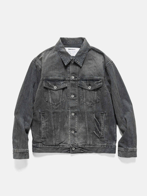 Neighborhood Washed Denim Type-4 Jacket Black, Trucker Jackets