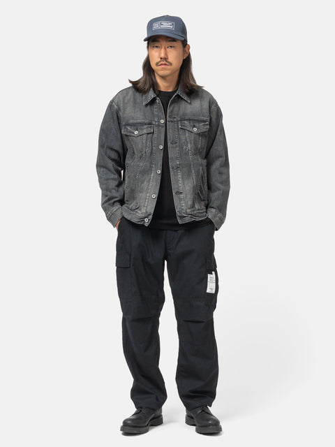 Neighborhood Washed Denim Type-4 Jacket Black, Trucker Jackets