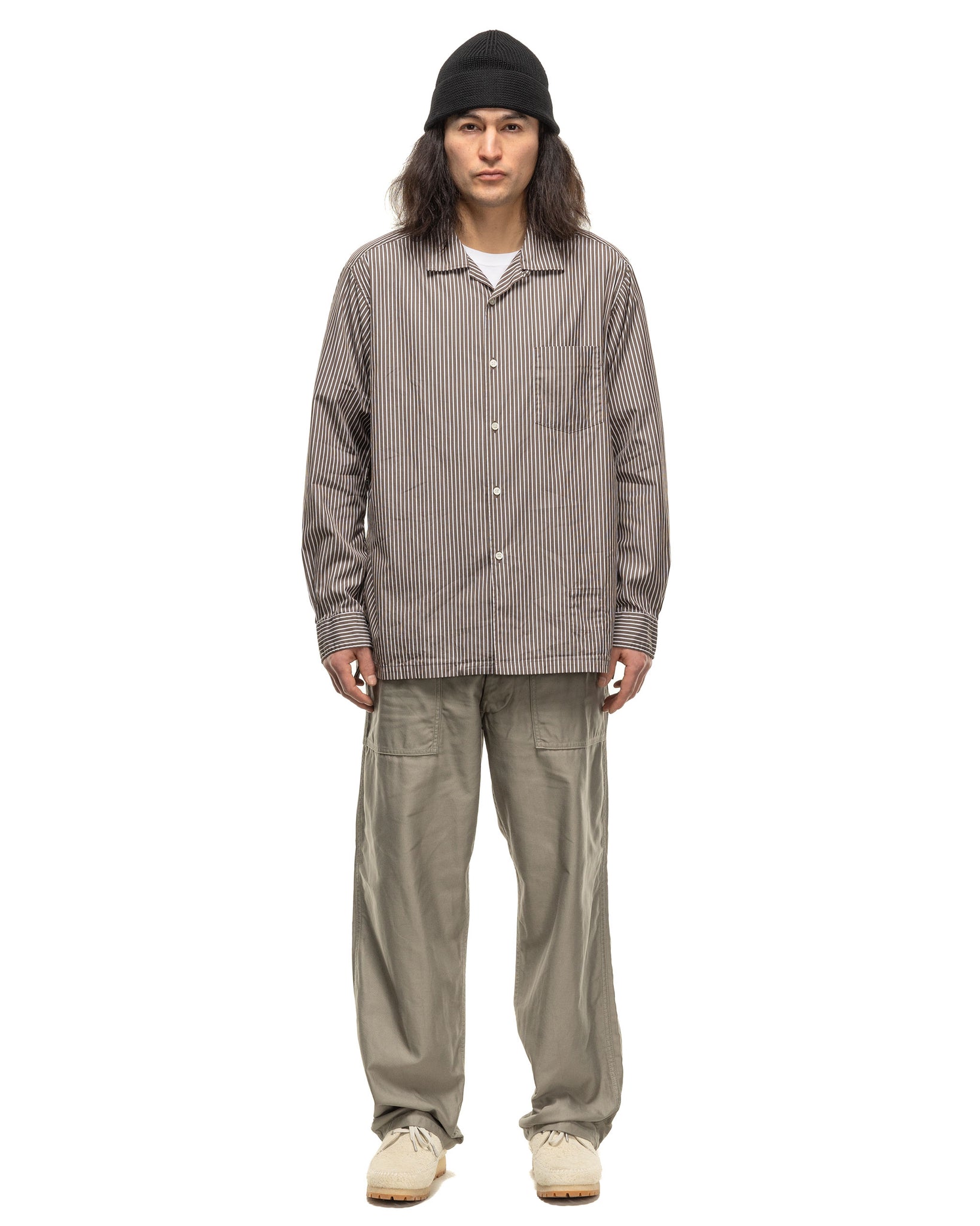 nonnative officer l s shirt cotton broad london stripe khaki $ 405 . 00 ...