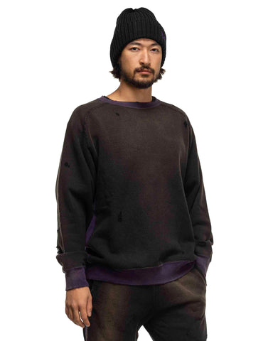 Needles 2-Tone Crew Neck Sweat Shirt - Cotton French Terry Black, Sweaters