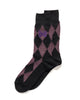 Needles Argyle Jacquard Socks - Merino Wool Plum, Accessories