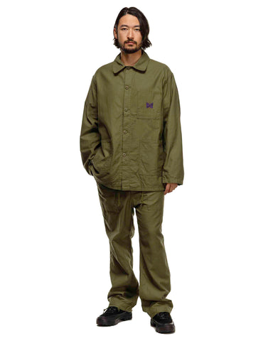 Needles D.N. Coverall - Back Sateen Olive, Outerwear