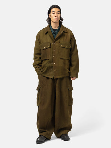 Needles Field Jacket - Wool Uneven Dye Olive, Jackets