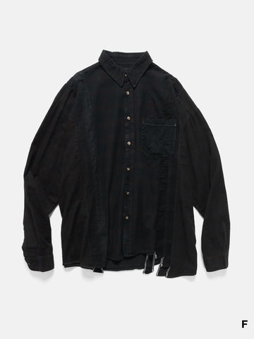 Needles Flannel Shirt -> 7 Cuts Wide Shirt / Over Dye, Shirts