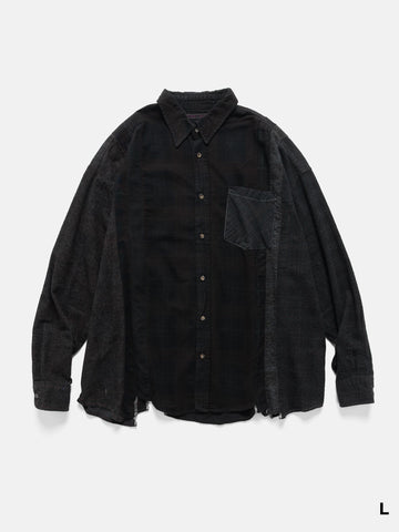 Needles Flannel Shirt -> 7 Cuts Wide Shirt / Over Dye, Shirts