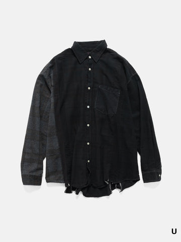 Needles Flannel Shirt -> 7 Cuts Wide Shirt / Over Dye, Shirts