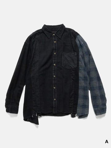 Needles Flannel Shirt -> 7 Cuts Wide Shirt / Over Dye, Shirts