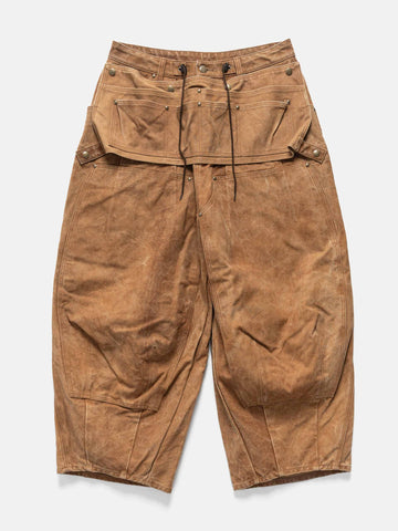 Needles H.D. Apron Painter Pant - Duck Canvas / Kakishibu Paint Dk. Brown, Pants
