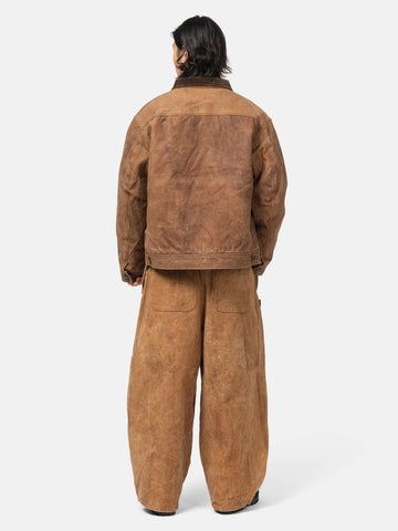 Needles H.D. Apron Painter Pant - Duck Canvas / Kakishibu Paint Dk. Brown, Pants