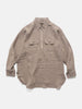Needles Half Zip Work Shirt - Brushed Linen Canvas Taupe, Shirts