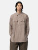 Needles Half Zip Work Shirt - Brushed Linen Canvas Taupe, Shirts