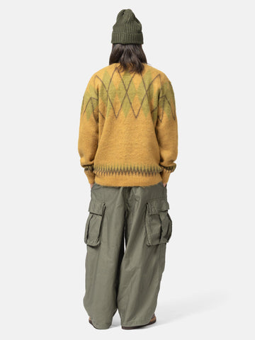 Needles-Mohair-Cardigan-Argyle-Mustard-3