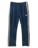 Needles Narrow Track Pant - C/PE Velour Marine Blue, Bottoms