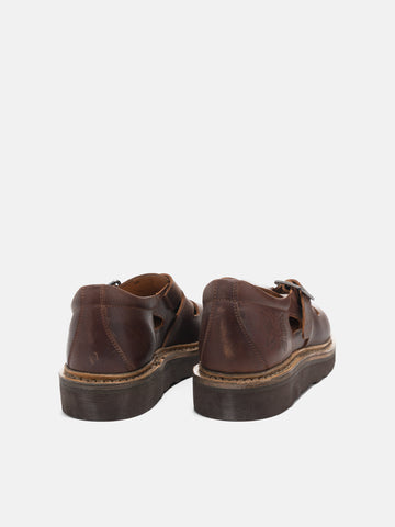 Needles Papillon Emb. Strapped Oxford Brown, Shoes