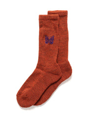 Needles Pile Socks - Merino Wool Orange, Accessories