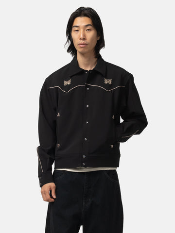Needles Piping Cowboy Jacket - Poly Double Cloth Black, Jackets
