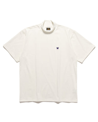 Needles S/S Mock Neck Tee - Poly Jersey White, T-shirts