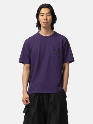 Needles S/S Pocket Tee - Cotton Jersey Purple, T-Shirts