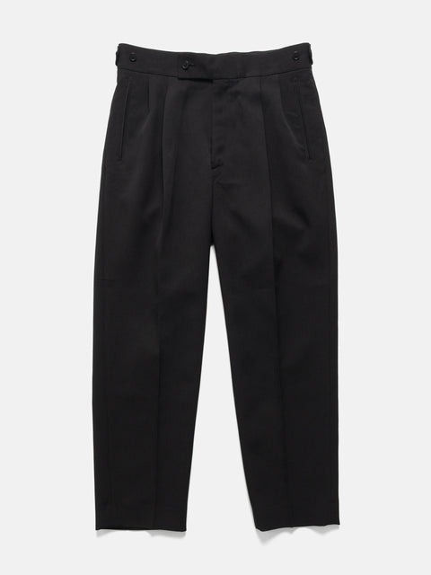 Needles Side Tab Tucked Trouser - Poly Double Cloth Black, Pants