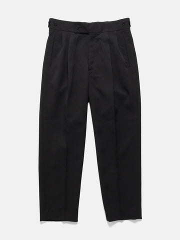 Needles Side Tab Tucked Trouser - Poly Double Cloth Black, Pants