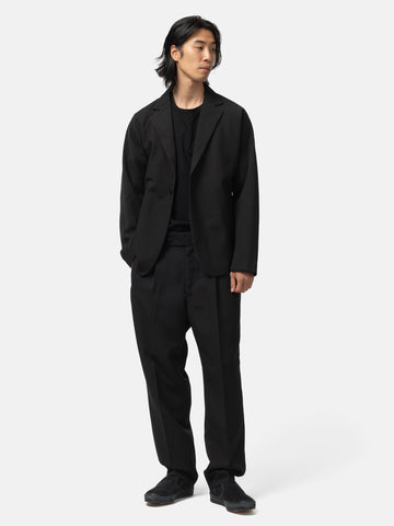 Needles Side Tab Tucked Trouser - Poly Double Cloth Black, Pants