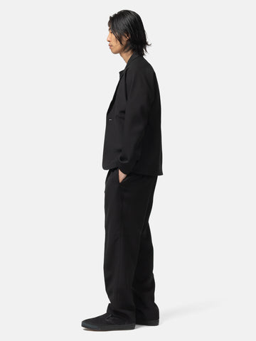 Needles Side Tab Tucked Trouser - Poly Double Cloth Black, Pants