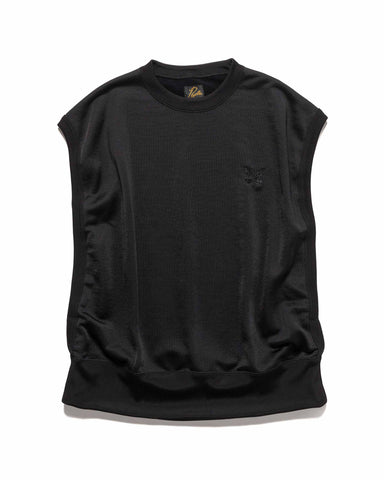 Needles Sleeveless Tee - C/PE Bright Jersey Black, T-shirts