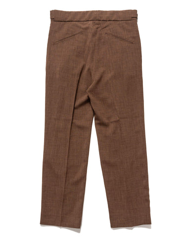 Needles Tucked Side Tab Trouser - Poly Chambray Brown, Bottoms