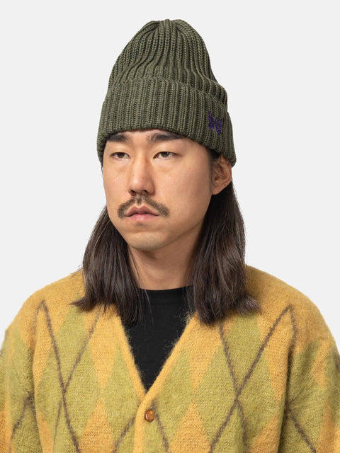 Needles Watch Cap - Merino Wool Olive, Beanies