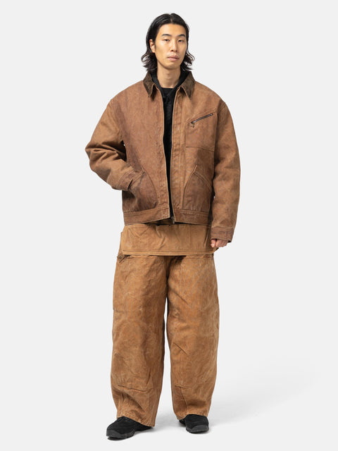 Needles Zipped Work Jacket - Duck Canvas / Kakishibu Paint Dk. Brown, Jackets