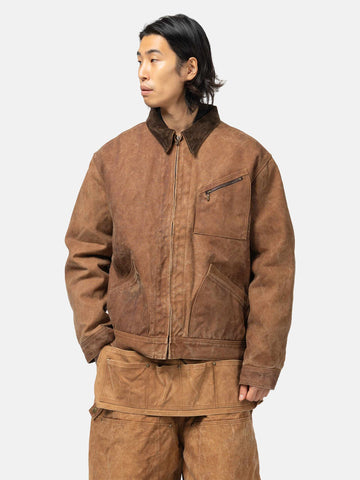 Needles Zipped Work Jacket - Duck Canvas / Kakishibu Paint Dk. Brown, Jackets