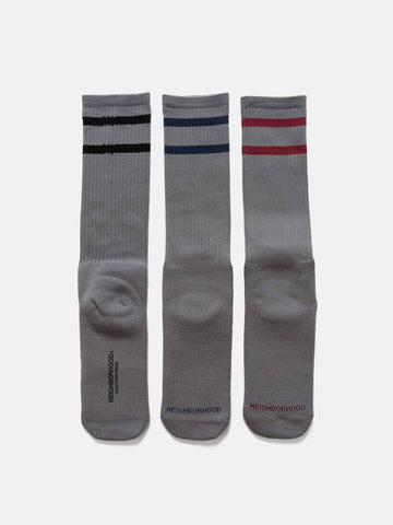 Neighborhood Classic 3Pack Socks Gray, Socks