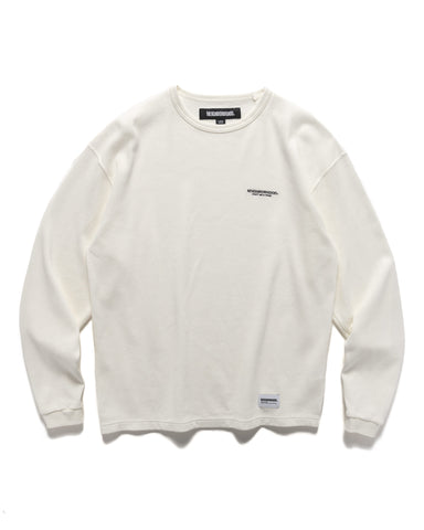 Neighborhood Honeycomb Fabric Crewneck LS White, Sweaters