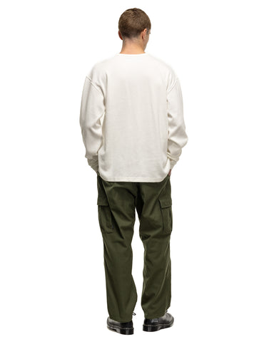 Neighborhood Honeycomb Fabric Crewneck LS White, Sweaters