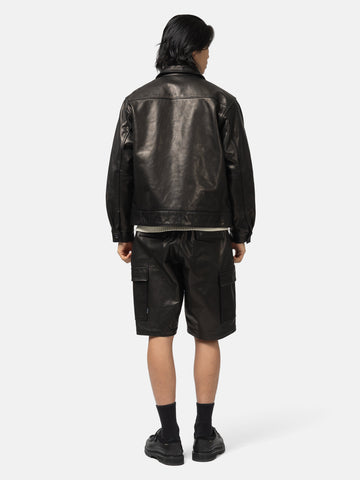 Neighborhood Leather Cargo Short Pants Black, Shorts