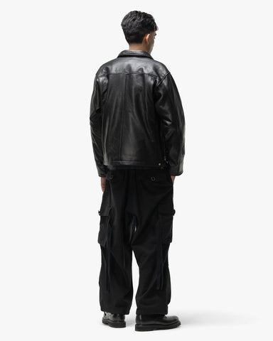 Neighborhood Leather PM Jacket Black, Outerwear