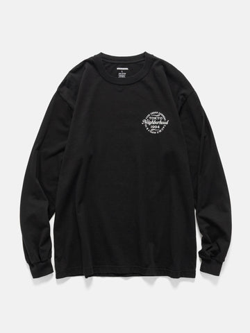 Flat shot of the model wearing the Neighborhood NH . Tee LS-4 Black