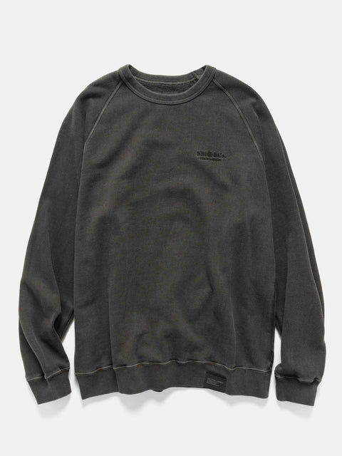 Flat shot of the Neighborhood Pigment Dyed Sweat Shirt LS Black