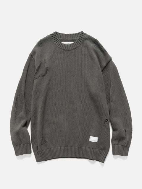 Flat shot of the Neighborhood Savage Crewneck Sweater Charcoal