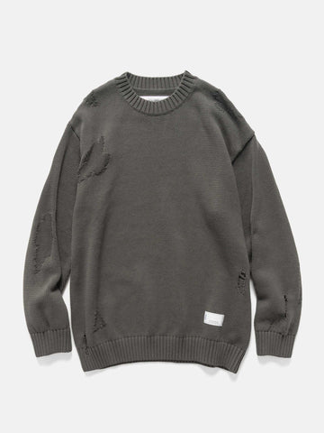 Flat shot of the Neighborhood Savage Crewneck Sweater Charcoal
