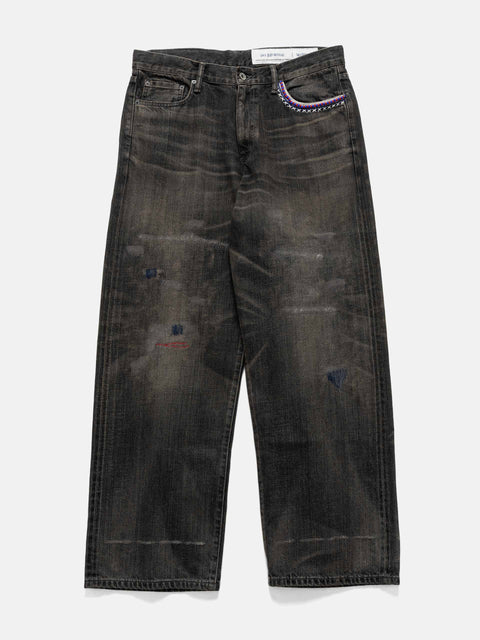 Neighborhood Savage Denim Dp Wide Pants Black, Jeans