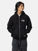 Half body shot of the model wearing the Neighborhood Staple Sweat Zip Hoodie LS Black