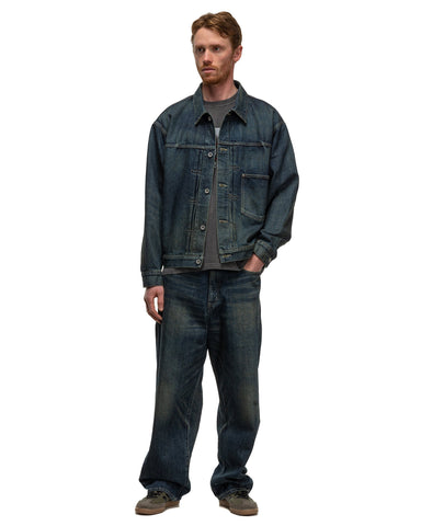 Neighborhood Washed Denim Dp Wide Pants Indigo, Bottoms