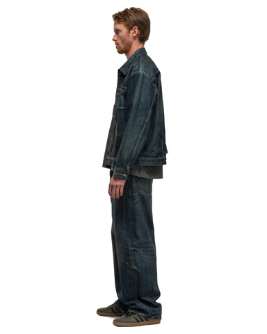 Neighborhood Washed Denim Dp Wide Pants Indigo, Bottoms