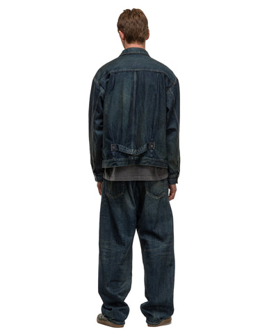 Neighborhood Washed Denim Dp Wide Pants Indigo, Bottoms