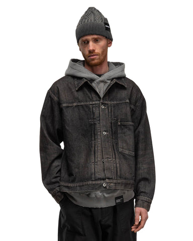 Neighborhood Washed Denim Type-1 Jacket Black, Outerwear