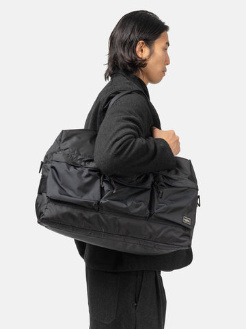 PORTER Force 2Way Duffle Bag Black, Duffel Bags