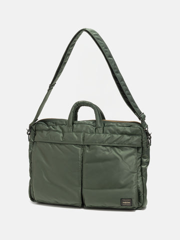 PORTER TANKER 2Way Document Bag Sage Green, Shoulder Bags
