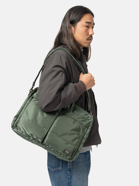 PORTER TANKER 2Way Document Bag Sage Green, Shoulder Bags