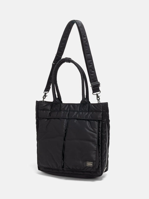 PORTER TANKER Carrying Tote Bag Black, Tote Bags
